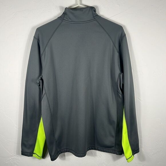 🔥 Nike Therma-Fit Men's Gray/Neon 1/4 Zip Pull Over Fleece Sweatshirt Sz L -EUC - Picture 6 of 8
